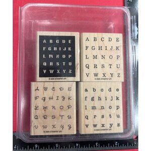 Gently Used Stampin Up! 2005 Alphabits Wood Mounted Rubber Stamp Set